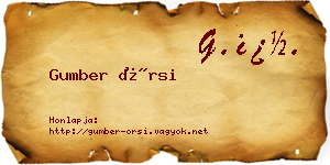 Gumber Örsi névjegykártya
